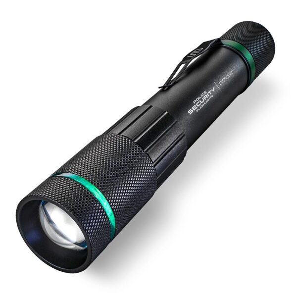 Police Security Flashlights Dover Rechargeable Flashlight 800 Lumens Black