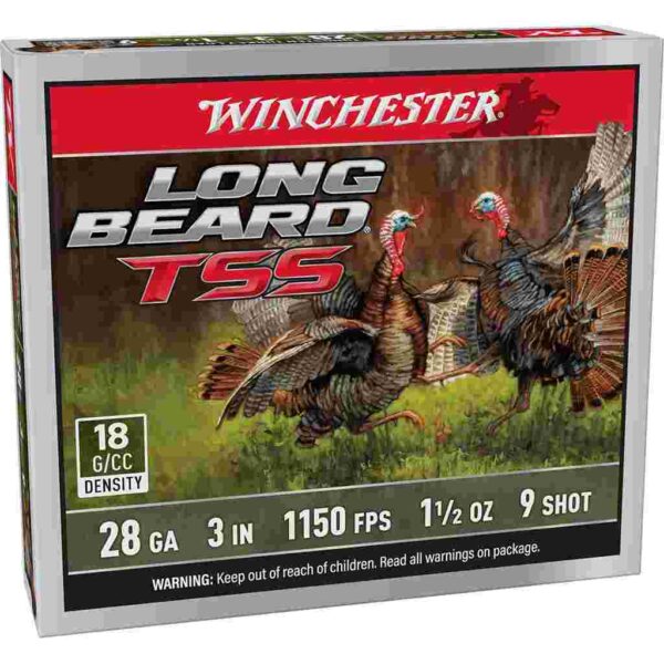 Winchester Long Beard TSS Shotshells 28ga 3" 1-1/2oz 1150 fps #9 5/ct