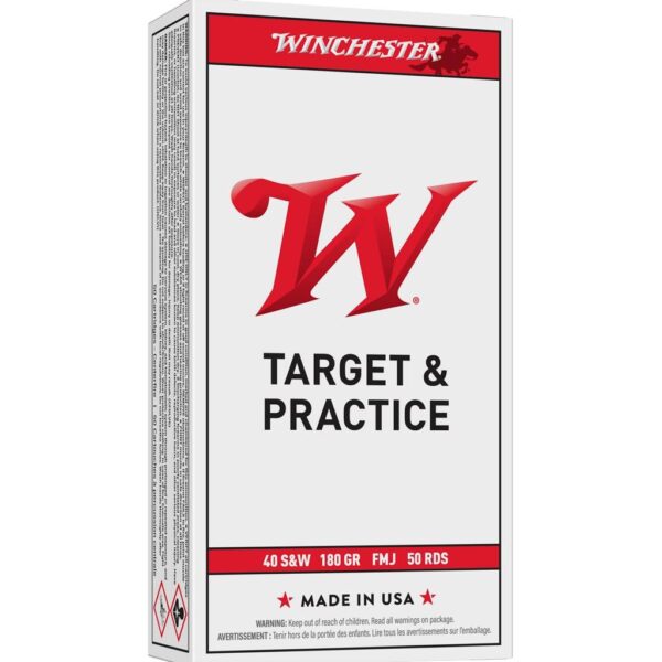 Winchester USA Handgun Ammunition .40 S&W 180 gr. FMJ 1020 fps 50/ct