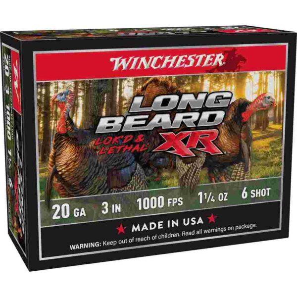 Winchester Long Beard XR Shotshells 20 ga 3" 1-1/4oz 1000 fps #6 10/ct