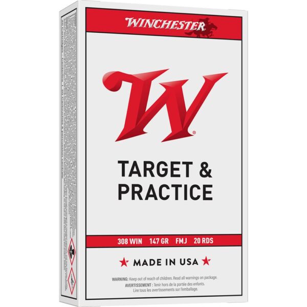 Winchester USA Rifle Ammunition .308 Win 147 gr. FMJ 2800 fps 20/ct