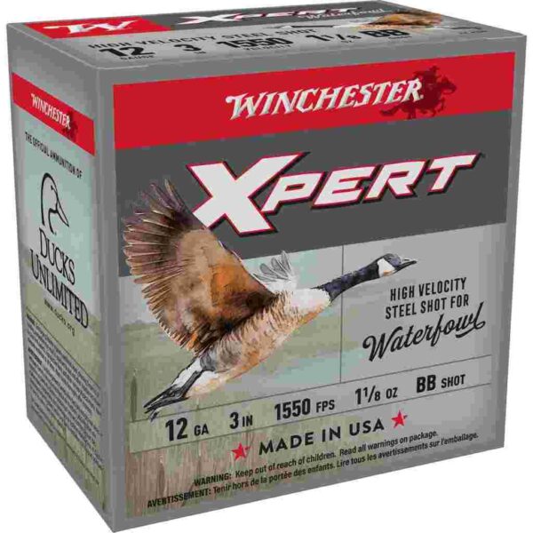 Winchester Xpert High-Velocity Steel Shotshells 12 ga 3" 1-1/8 oz 1550 fps #BB 25/ct