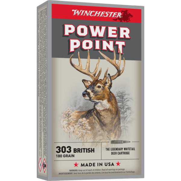 Winchester Super-X Power Point Rifle Ammunition .303 British 180 gr. PSP 2460 fps 20/ct