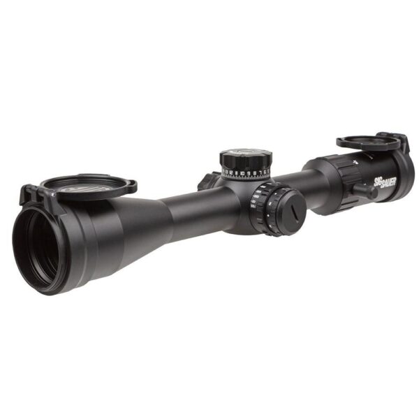 Sig Sauer Whiskey 4 Rifle Scope 4-16x44 30mm FFP MOA Milling Hunter 2.0 Non-Illum Exposed Zero Stop Side Focus - Black