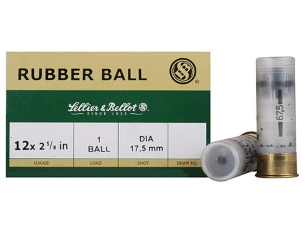 Sellier & Bellot Shotgun Ammunition 12 ga 2 3/4"  1 ball Rubber  - 25/box