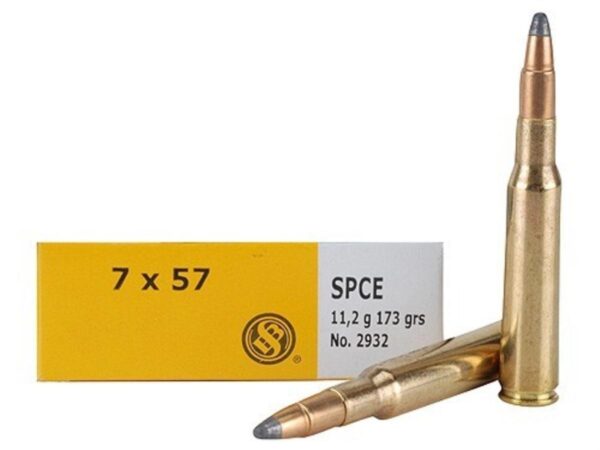 Sellier & Bellot Rifle Ammunition 7x57mm 173 gr SPCE 725 fps - 20/box