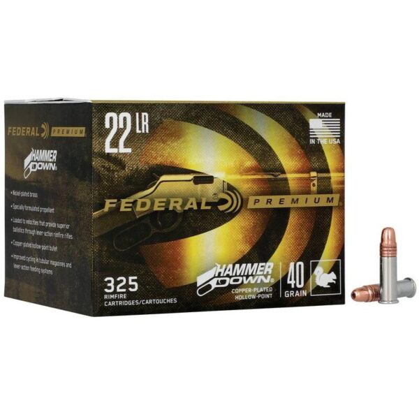 Federal HammerDown Rifle Ammunition .22LR 40gr CPHP 1200 fps 20/ct