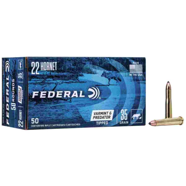 Federal American Eagle Varmint & Predator Rifle Ammunition .22 Hornet 35 gr Vtip 3000 fps 50/ct