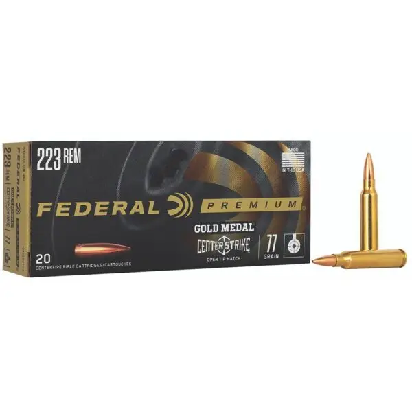 Federal Gold Medal CenterStrike Rifle Ammunition .223 Rem 77gr OTM 2600 fps 20/ct