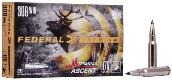 Federal Terminal Ascent Rifle Ammuntion .308 Win 175 gr 2600 fps 20/ct