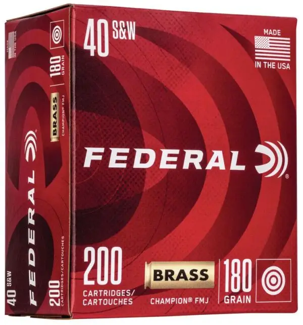 Federal Champion Training Handgn Ammuntion .40 S&W 115gr FMJ 985 fps 200/ct