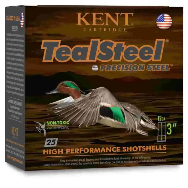 Kent Teal Steel Shotshells 12 ga 3" 1-1/4oz 1350 fps #5 25/ct