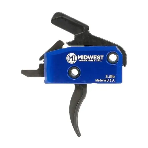 Midwest Industries Drop In Trigger for AR-15 Curved 3.5lb with Anti Walk Pins Black