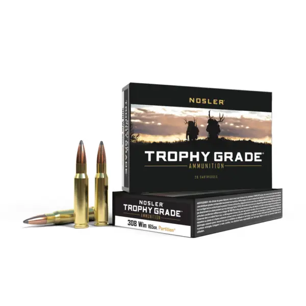 Nosler Trophy Grade Rifle Ammunition .308 Win 165 gr PT 2800 fps - 20/ct