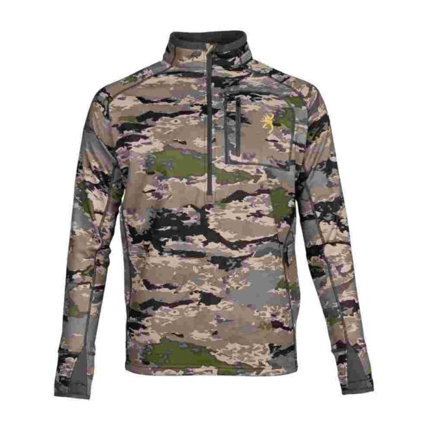 Browning Monroe 1/4 Zip Long Sleeve Shirt Ovix Camo M