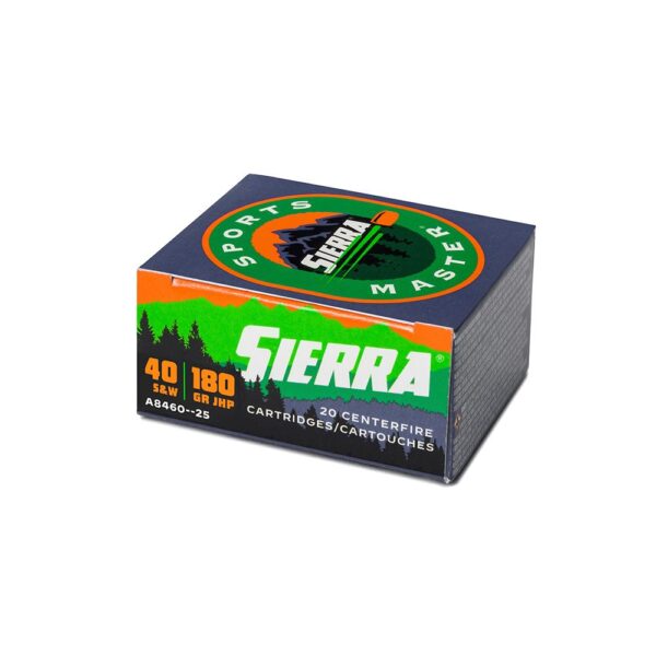 Sierra Sports Master Handgun Ammunition .40 S&W 180gr JHP 985 fps 20/ct