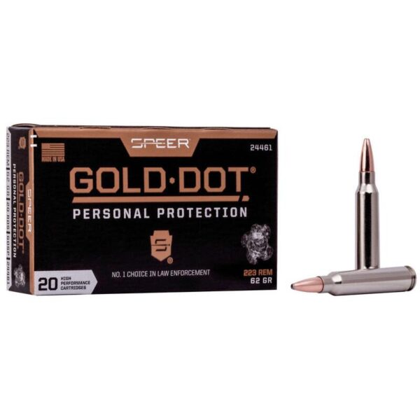 Speer Gold Dot Rifle Ammunition 223 Rem 62gr SP 3000 fps 20/ct