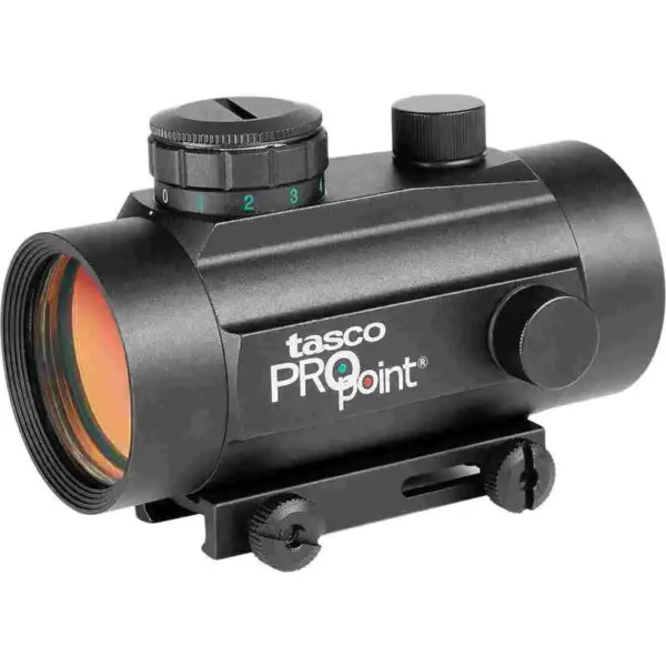 Tasco ProPoint Red Dot Sight - 1x30mm 5 MOA Red Dot with Weaver Style Tip Off Mount - Black