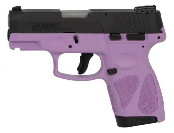 Taurus G2S Handgun 9mm Luger 7rd Magazines 3.2" Barrel Black Slide/Light Purple Grip