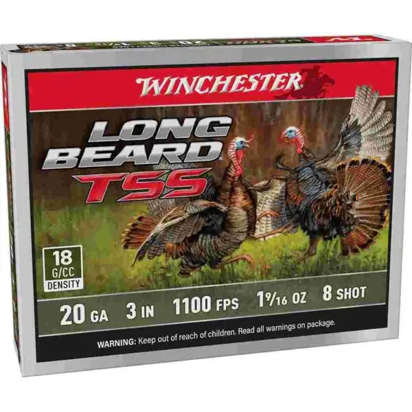 Winchester Long Beard TSS Shotshells 20ga. 3" 1-9/16oz 1100 fps #8 5/ct