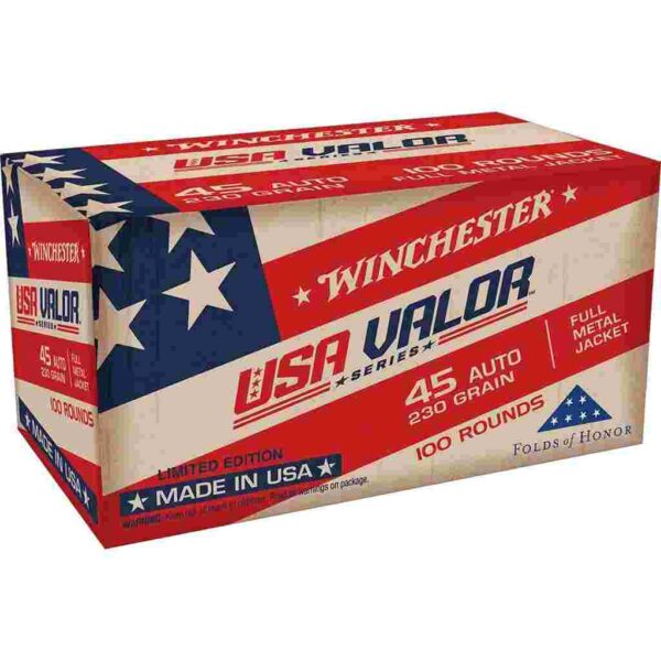 Winchester USA Handgun Ammunition 45 Auto 230 gr. FMJ 835 fps 100/ct