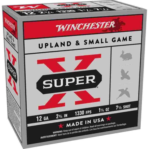 Winchester Super-X High-Brass Shotshells 12 ga 2-3/4" 1-1/4 oz 1330 fps #7.5 25/ct