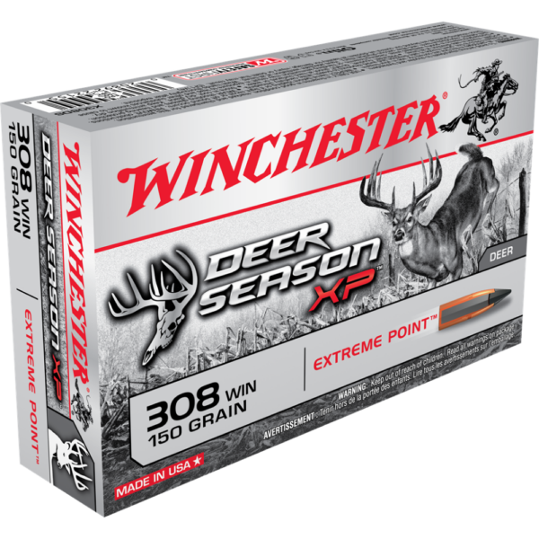 Winchester Deer Season XP Rifle Ammunition 308 Win 150 gr. PT 2820 fps 20/ct