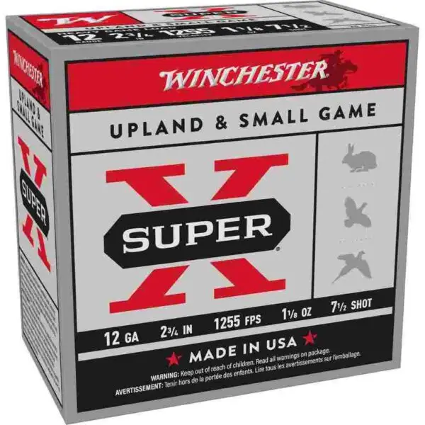 Winchester Super-X Heavy Game Shotshells 12 ga 2-3/4" 1-1/8 oz 1255 fps #7.5 25/ct