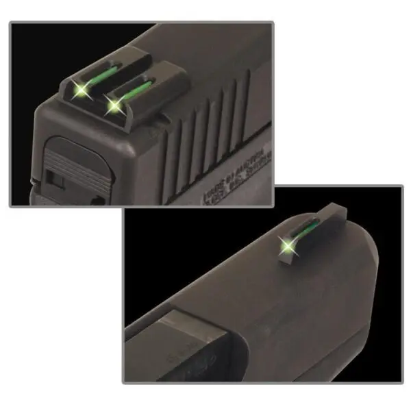 Truglo TFO Tritium/Fiber-Optic Day/Night Sights Fit Glock 20 21 25 28 29 30 31 32 37 40 and 41 - Front Green/Rear Green