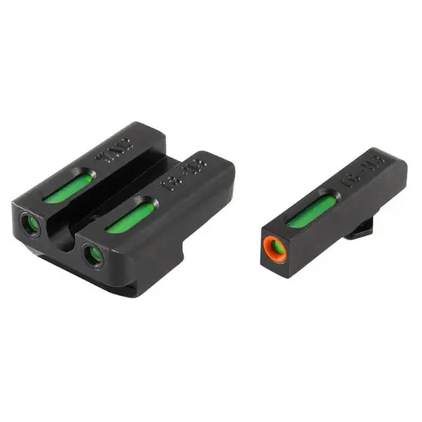 Truglo TFX Pro Tritium/Fiber-Optic Day/Night Sights Fit Taurus Millennium G2|Taurus 709 Slim|Taurus 740 Slim - Orange Outline Front/Rear Green