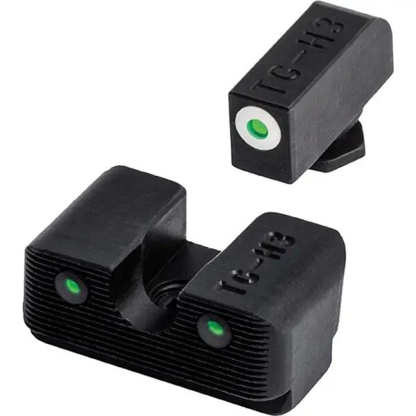 Truglo Tritium Pro Night Sights for Glock 17 / 17L 19 22 23 24 26 27 33 34 35 38 39 Front Outline White Rear Green