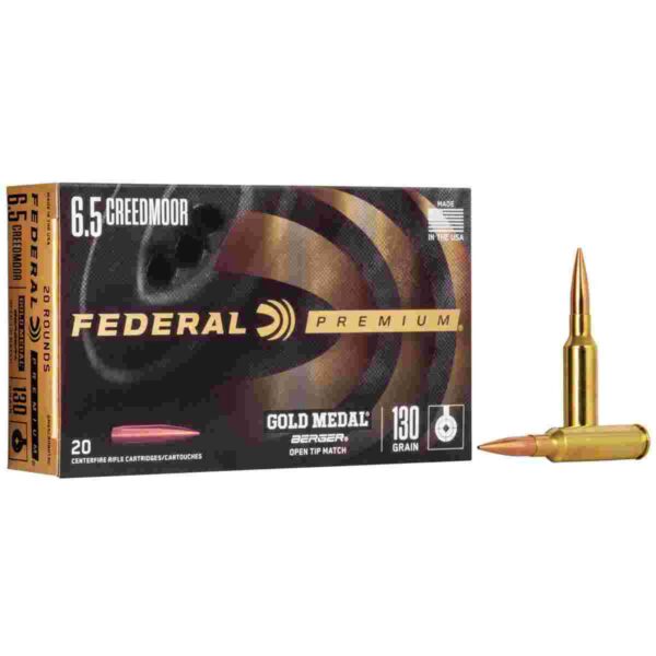 Federal Gold Medal Berger Hybrid Rifle Ammunition 6.5 Creedmoor 130 gr 2875 fps 20/ct