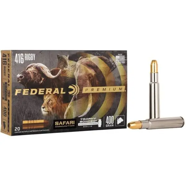 Federal Premium Cape-Shok Rifle Ammunition .416 Rigby 400 gr TBSS 2370 fps - 20/ct