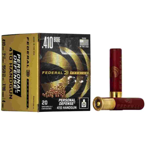 Federal Premium Personal Defense 410 Handgun Shotshell Ammunition - Judge .410 ga 2 1/2"  7/16 oz #4 950 fps - 20/box