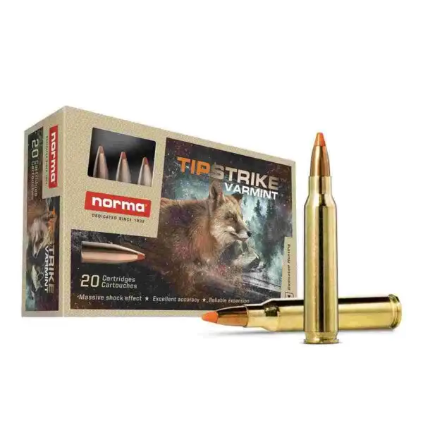 Norma TipStrike Rifle Ammunition .223 Rem 55gr PT 3215 fps 20/ct