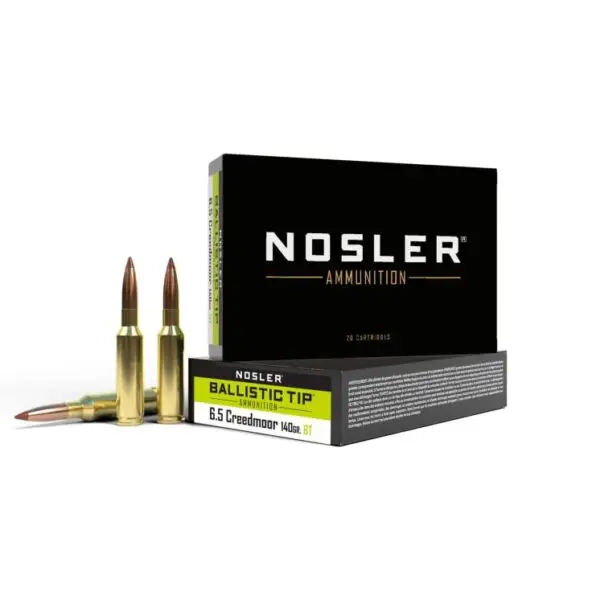 Nosler Ballistic Tip hunting Ammunition 6.5mm Creedmoor 140g PT 2650 fps 20/ct