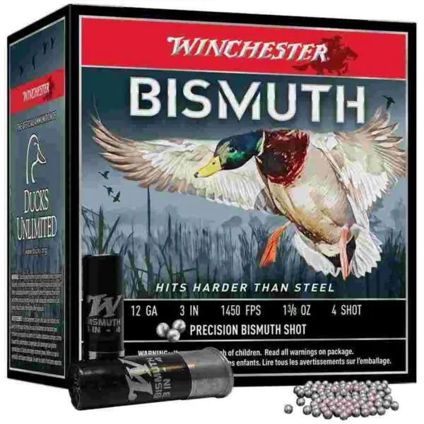 Winchester Bismuth Shotgun Ammunition 12 ga 3 #4 1-3/8 oz 1450 fps 25/ct