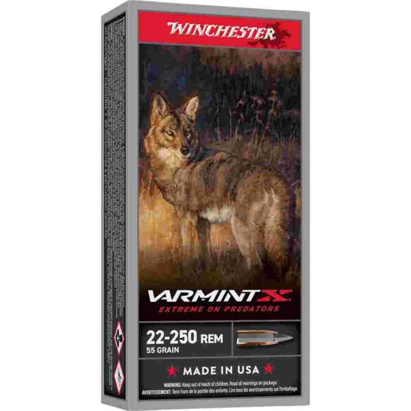 Winchester Varmint XP Extreme Point Rifle Ammunition 22-250 Rem 55gr PT 20/ct