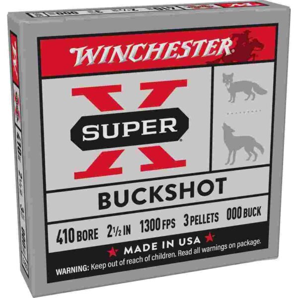 Winchester Super-X Buckshot Shotshells .410 ga 2-1/2" 1300 fps #000 5/ct