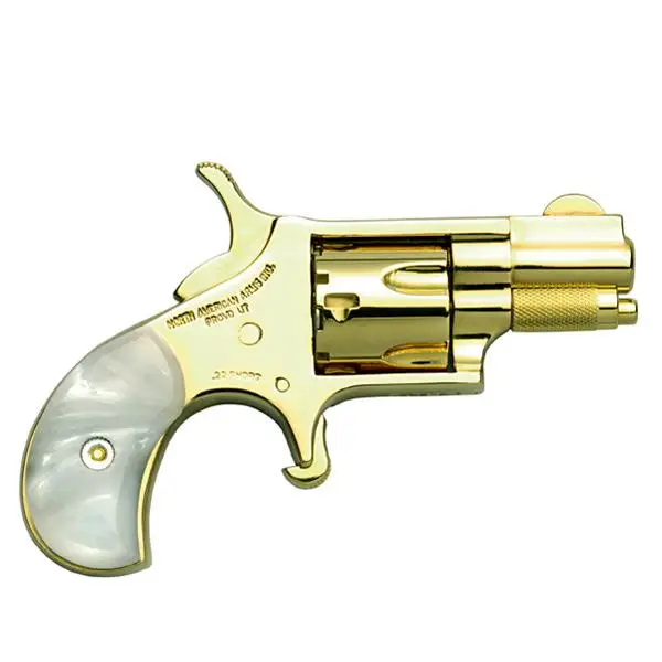 NAA Gold Plated .22 S Handgun .22 S 5rd Capacity 1.13" Barrel Gold with Pearl Grips