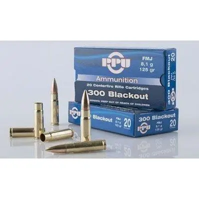 PPU Standard Rifle Ammunition .300 AAC Blackout 125 gr HPBT 1340 fps 20/ct
