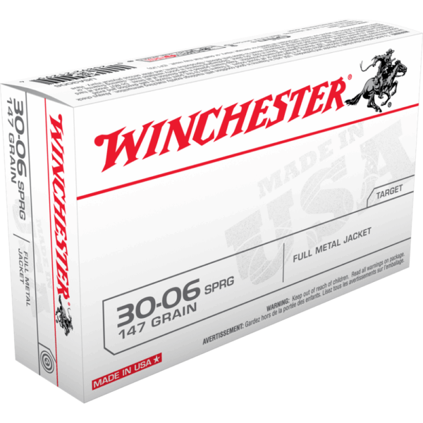 Winchester USA Rifle Ammunition .30-06 Sprg 147 gr. FMJ 3020 fps 20/ct