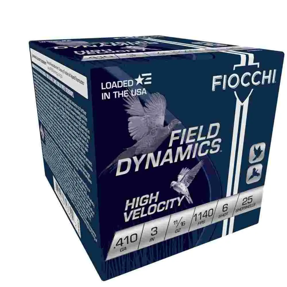 Fiocchi High-Velocity Hunting Load .410 ga 3" MAX 11/16 oz #6 1140 fps - 25/box