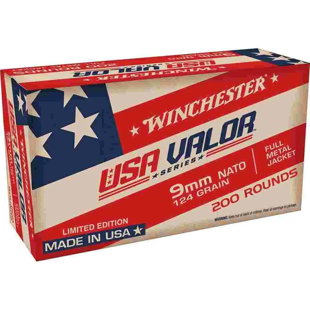 Winchester NATO Handgun Ammunition 9mm Luger 124 gr. FMJ 1140 fps 150/ct