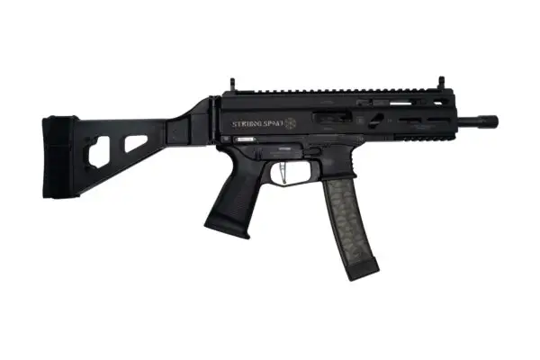 Grand Power Stribog SP9A3 Pistol - Black | 9mm | 8" Threaded Barrel | 30rd | Folding SBT Brace
