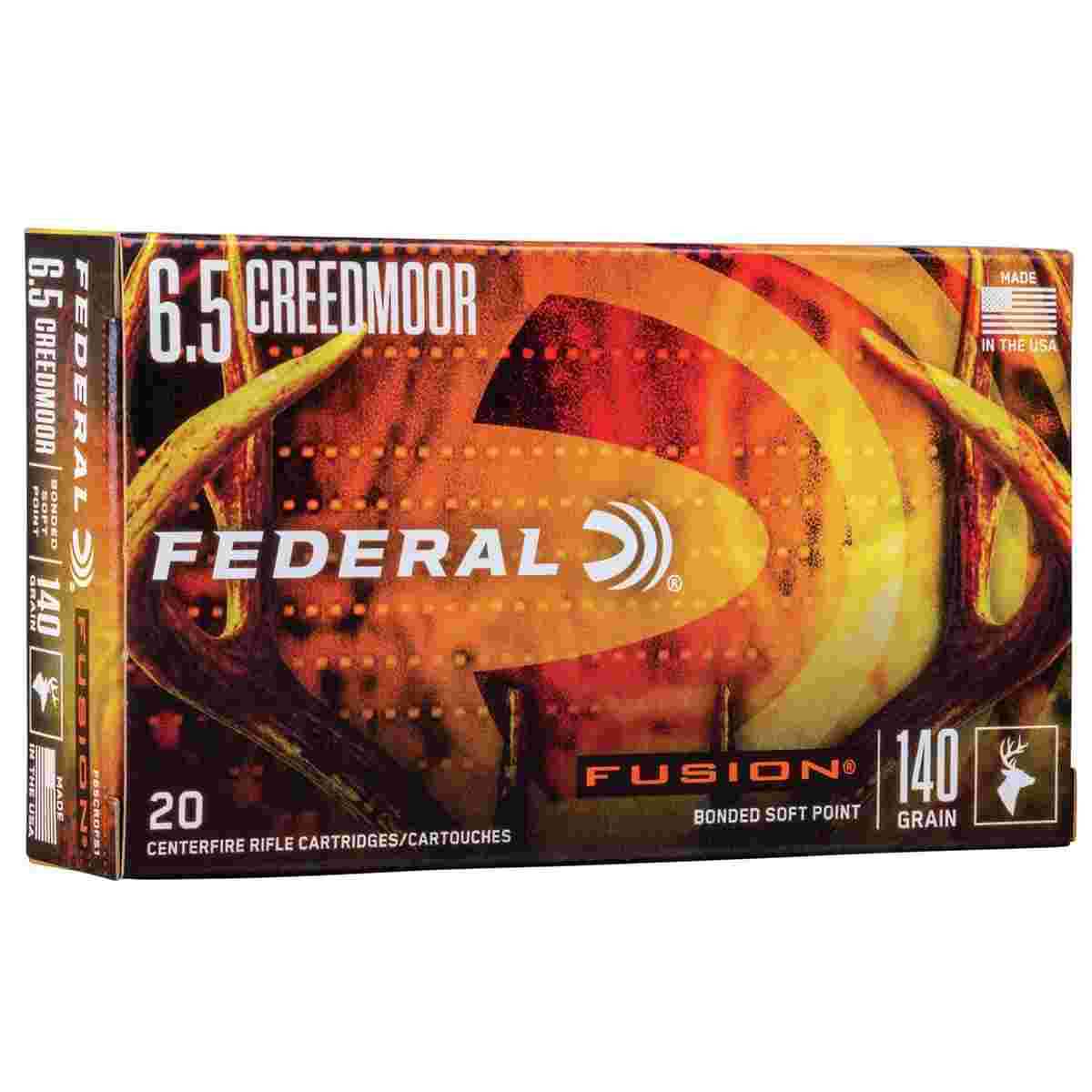 Federal Fusion Rifle Ammunition 6.5 Creedmoor 140 gr. BTSP Fusion 20/ct